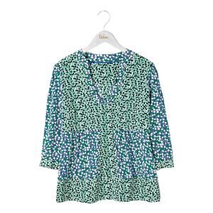 Boden Mollie Bloomsbury Green Blue Polka Dot Top